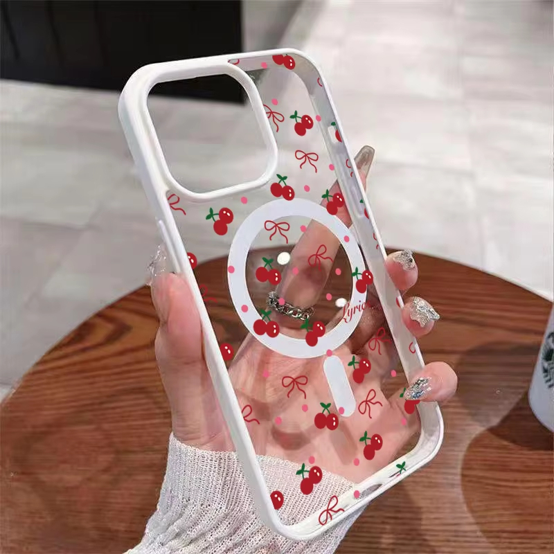 Phone Cases Hard - Red Cherry Printed Magnetic Phone Case