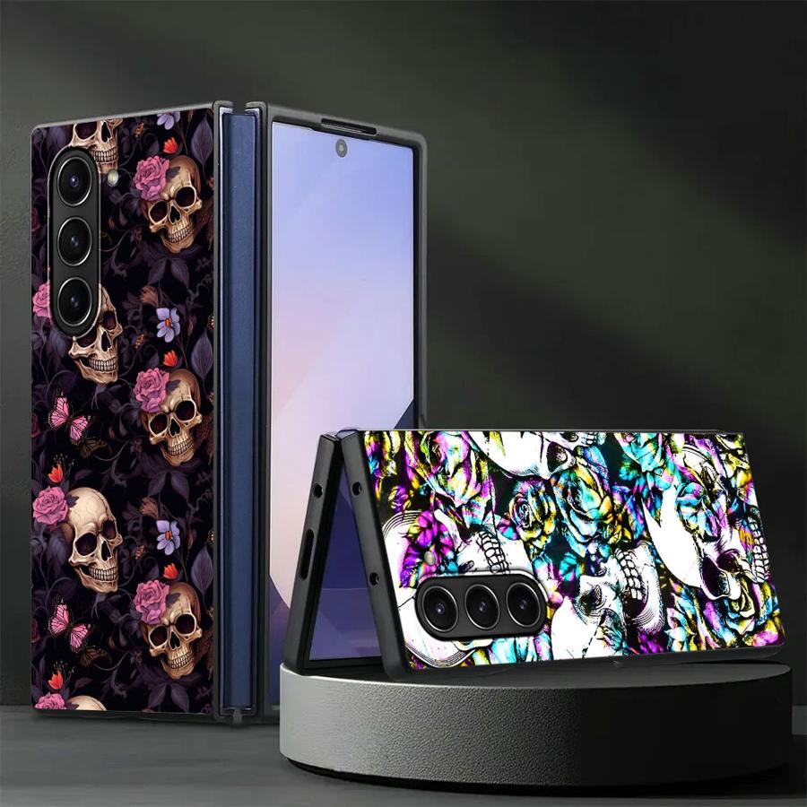 Phone Cases Z Fold 4 - Skull Art Case for Samsung Galaxy