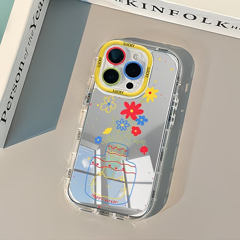 Apple Iphone 15 - Summer Daisy Cat Vase Design Mirror