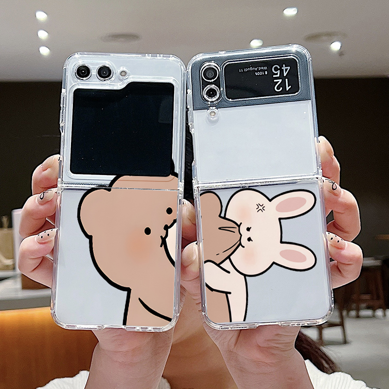 Funny Bunny Bear Paired Couple - Phone Cases Z Fold 4 评论和价格