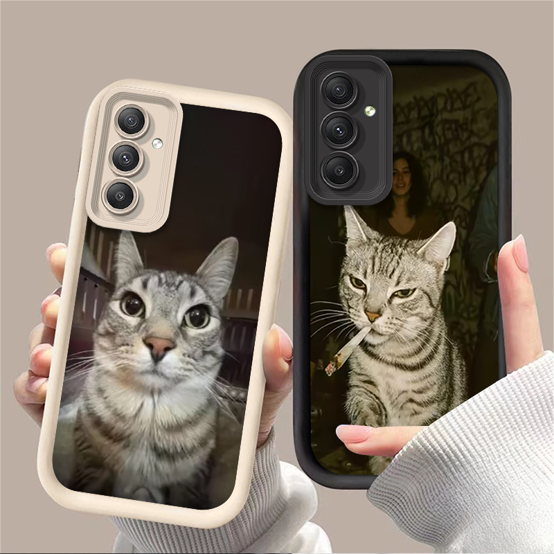 Trendy Cat Smoking Phone Case  - Phone Cases Samsung A14 评论和价格