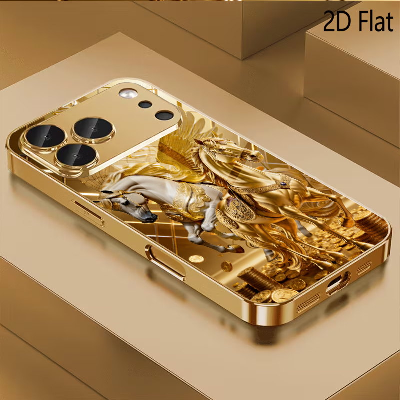 Two horses Patterned tempered  - Phone Cases Horse 评论和价格