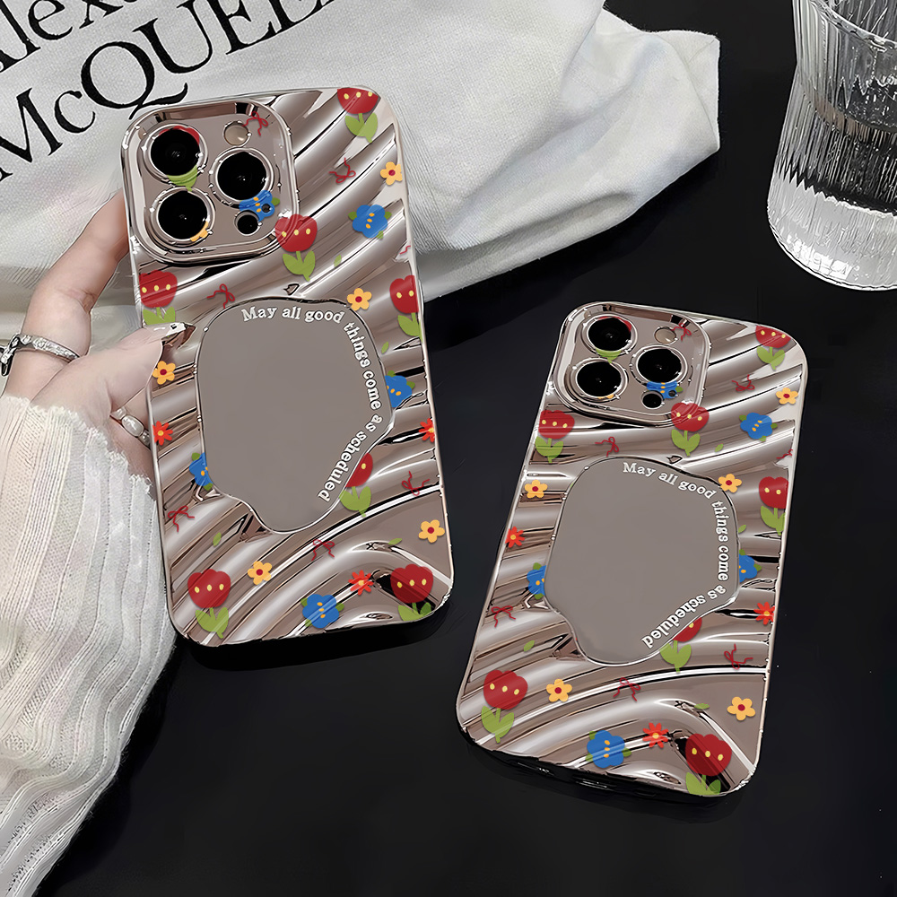 Silver Pattern Mirror Phone Ca - Phone Cases Girly 评论和价格